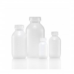 Round bottle, HDPE, 500 ml, natural, middle neck incl. lid, 1 pcs